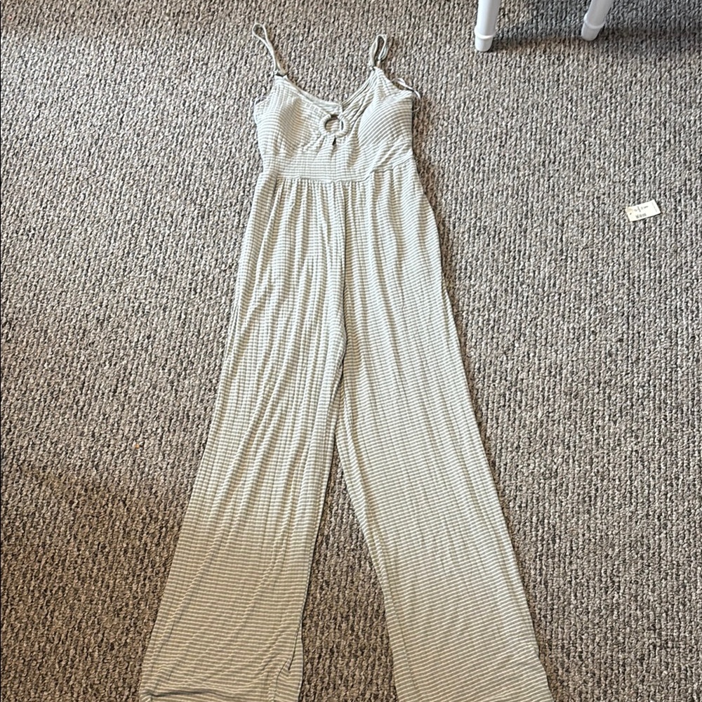 Striped Cream Jumpsuit